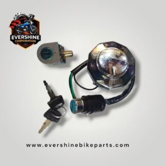 Heavy Duty 3-in-1 Ignition Lock Set with Chrome Fuel Tank Cap & Handle Lock for Honda CD70